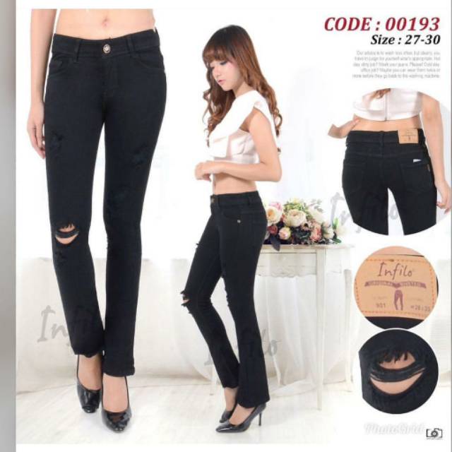 MELATI JEANS"CELANA JEANS WANITA CUTBRAY SOBEK (KODE 00193) IMPORT