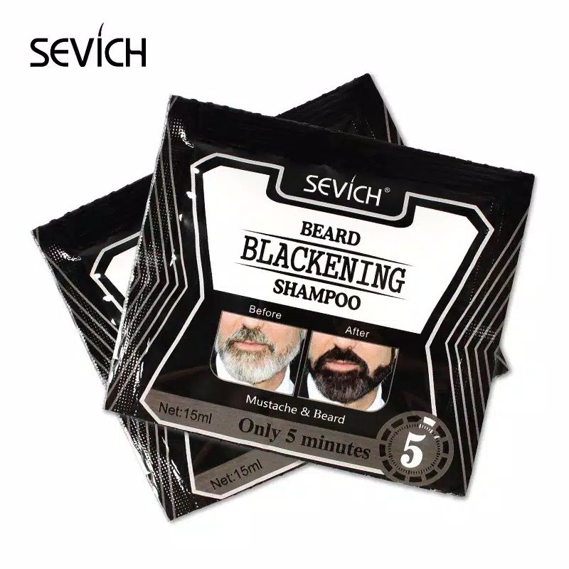 SEVICH Cat Pewarna Kumis Jenggot Sevich Beard Blackening Shampoo Permanent 15ml