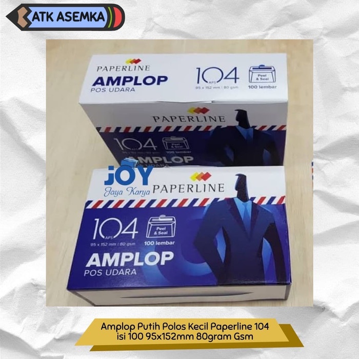 

MENYURAT-SURAT- AMPLOP PUTIH POLOS KECIL PAPERLINE 104 ISI 100 95X152MM 80GRAM GSM -SURAT-MENYURAT.