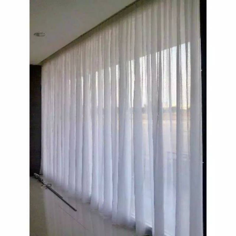 CUSTOM Vitrase  Jendela Sifon Putih Polos Motif