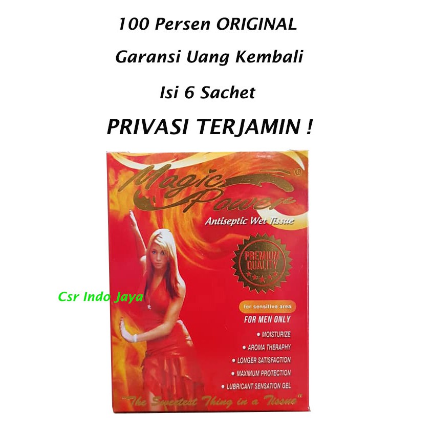 Tissue - Tisu Basah Magic Power Merah Crimson 1 Kotak Isi 6