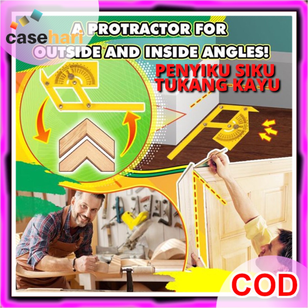 

Protractor Penggaris Busur Siku Derajat Stainless Steel Protractor Alat Ukur Tukang Mistar Multifungsi Pencari Sudut Tumpul Lancip Alat Pengukur Pertukangan Tukang Kayu