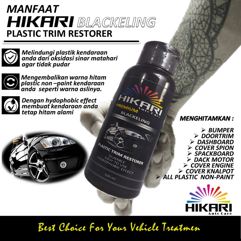 PROMO 60ML Penghitam Body Dashboard Kasar Motor Mobil Permanen Plastic Trim Restorer Back To Black