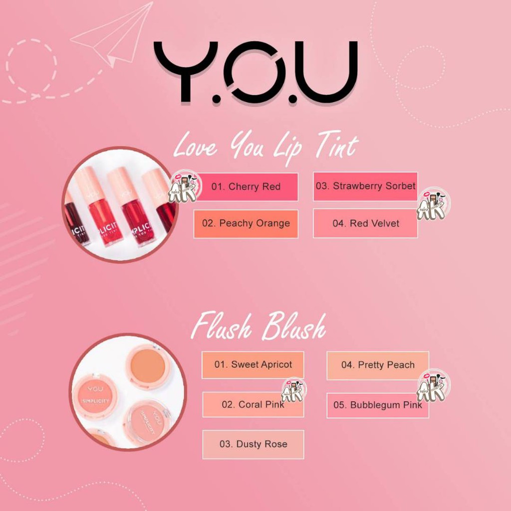 Y.O.U LOVE YOU TINT, Simplicity Flush Blush ORIGINAL BPOM
