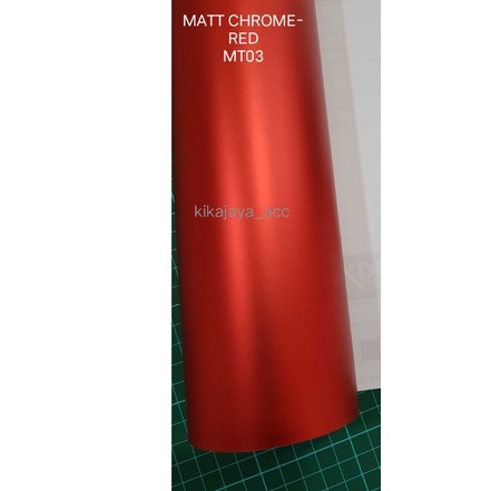 SKOTLET MERAH DOFF METALIK STIKER SKOTLET MOTOR MOBIL RED MATT CHROME STIKER LEMARI AQUARIUM MAXDECA