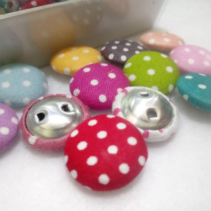 Kancing Bungkus Fabric Button Polka 1,8cm per 100 pcs