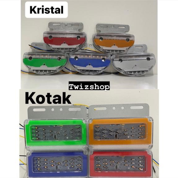 Lampu Bak Truk Kristal 24V Sein Running / LED Bak Truck 24 Volt 12V Kotak Kristal