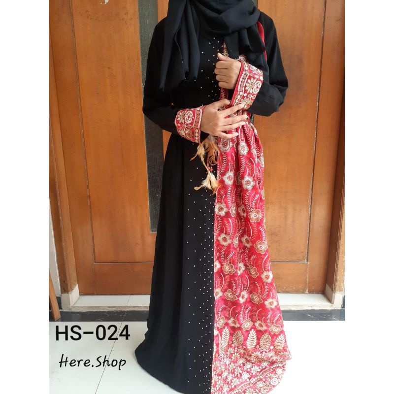 ABAYA SAUDI BORDIR ABAYA JUMBO ABAYA JETBLACK MURAH