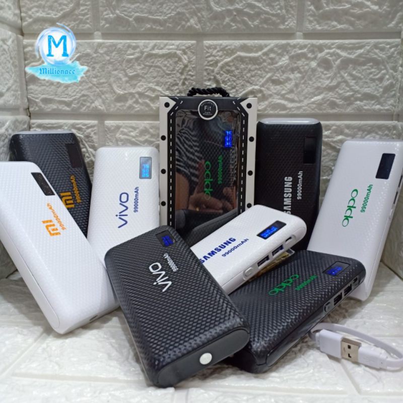 Power Bank LED Samsung Xiaomi Vivo Oppo Realme 99000 mAh 3 USB