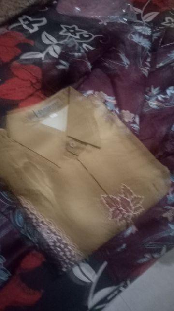 Kemeja Batik Semi Sutra Kreep Puring Istimewa Bahu Pakai Busa Kemasan Kardus Loyality