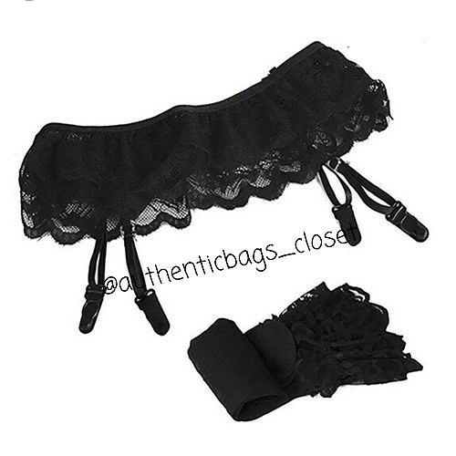 Sexy Lingerie (Lace Garter Belt + Stocking) - Merah