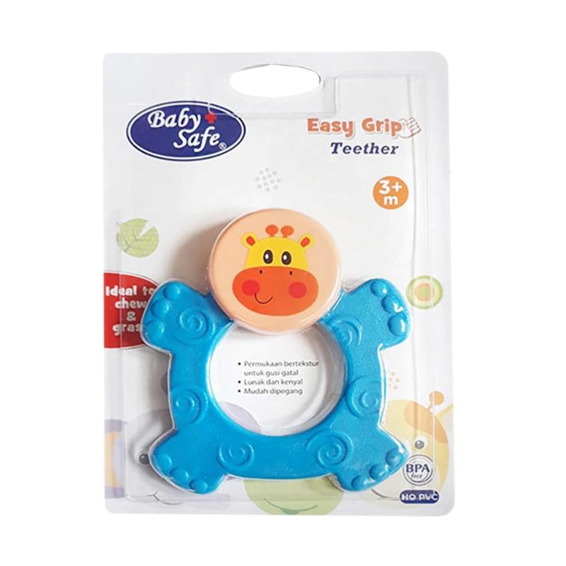 Baby Safe Easy Grip Ruber Teether TT003 Biru Gigitan Bayi