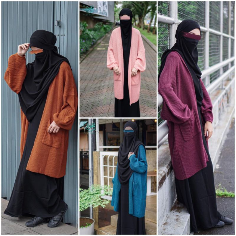 OUTER SHANUM BY TAQWAWEAR | Cardigan Shanum | Cardigan Rajut bahan Katun Acrilic