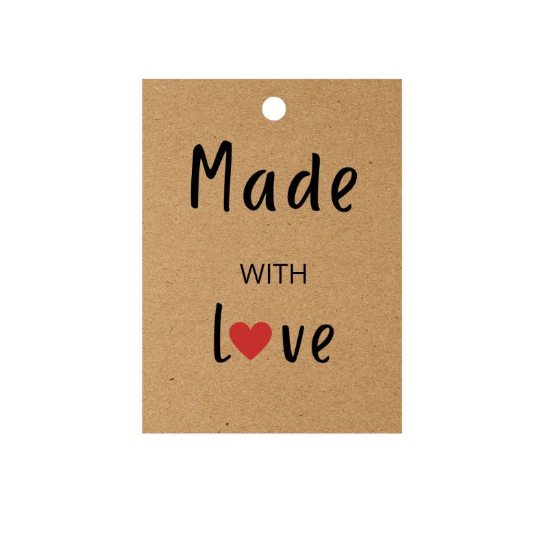

hang tag 4x6cm made with love thank you card label baju thank you handtag craft vintage hang tag custom