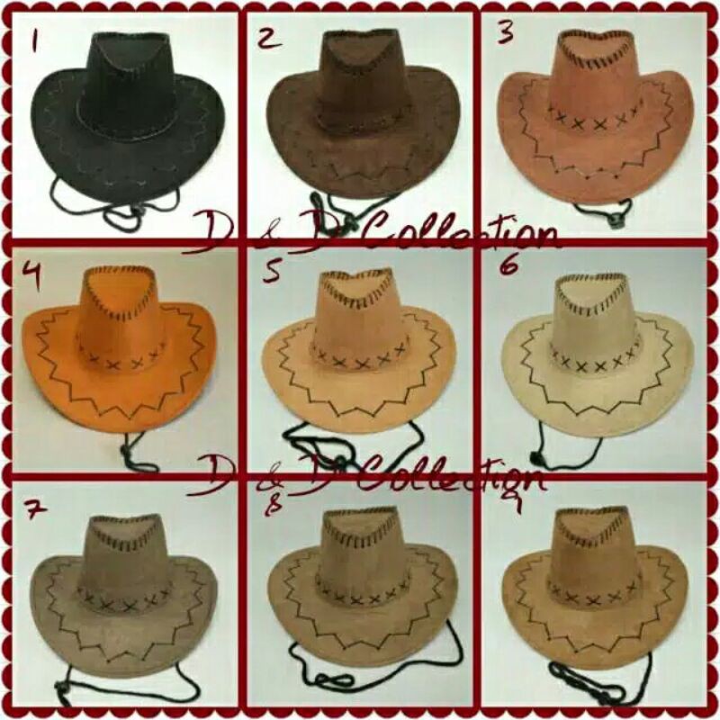 Topi Fedora Cowboy Dewasa Import