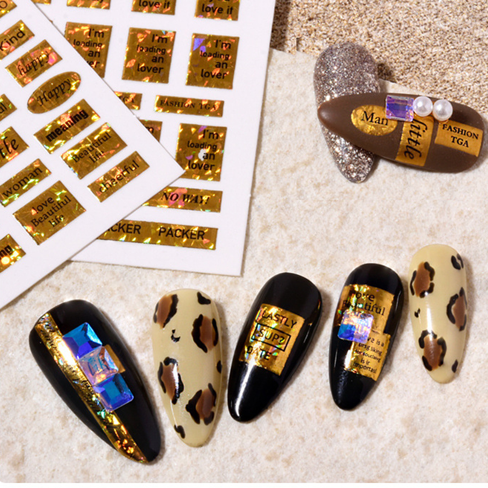 Mxbeauty Stiker Kuku 3d Diy Dengan Glitter Untuk Nail Art