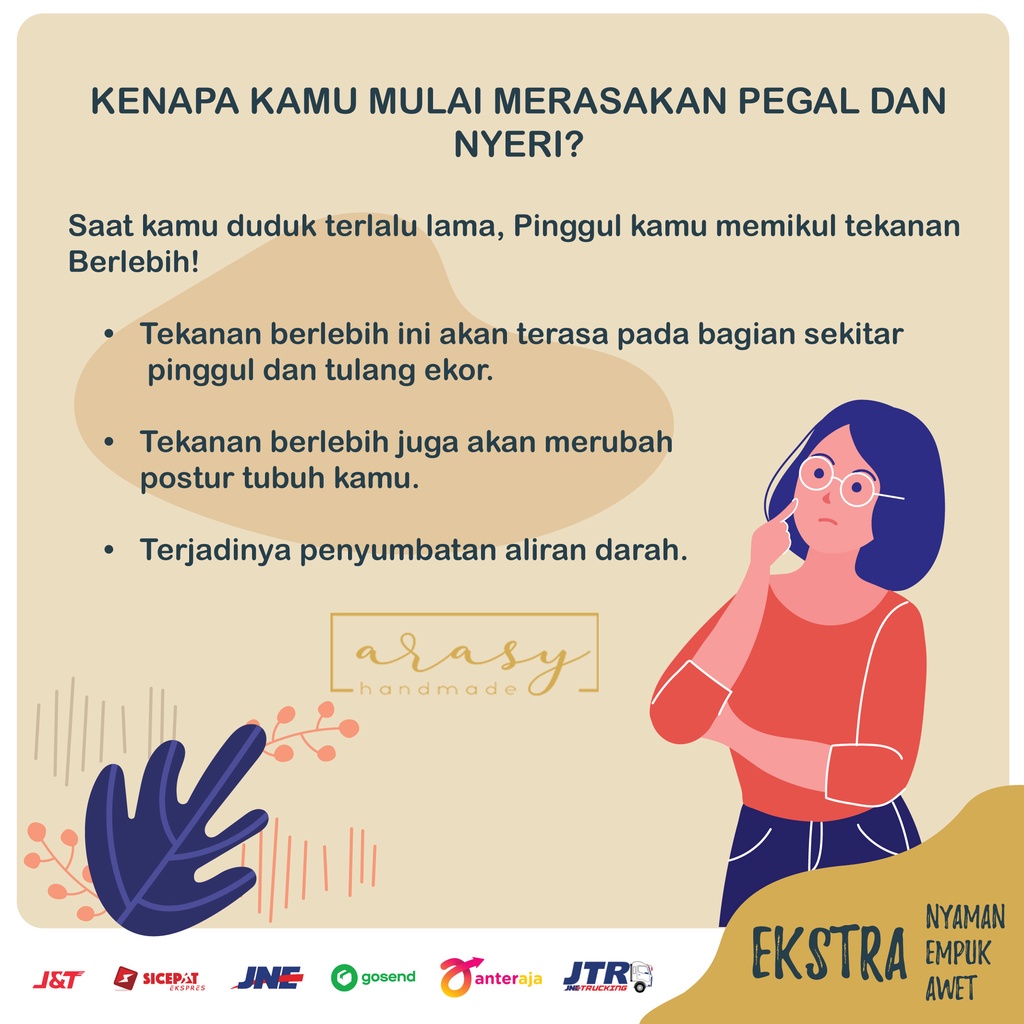 ARASY Bantal Duduk / Bantal Alas Duduk Kursi dan Lesehan