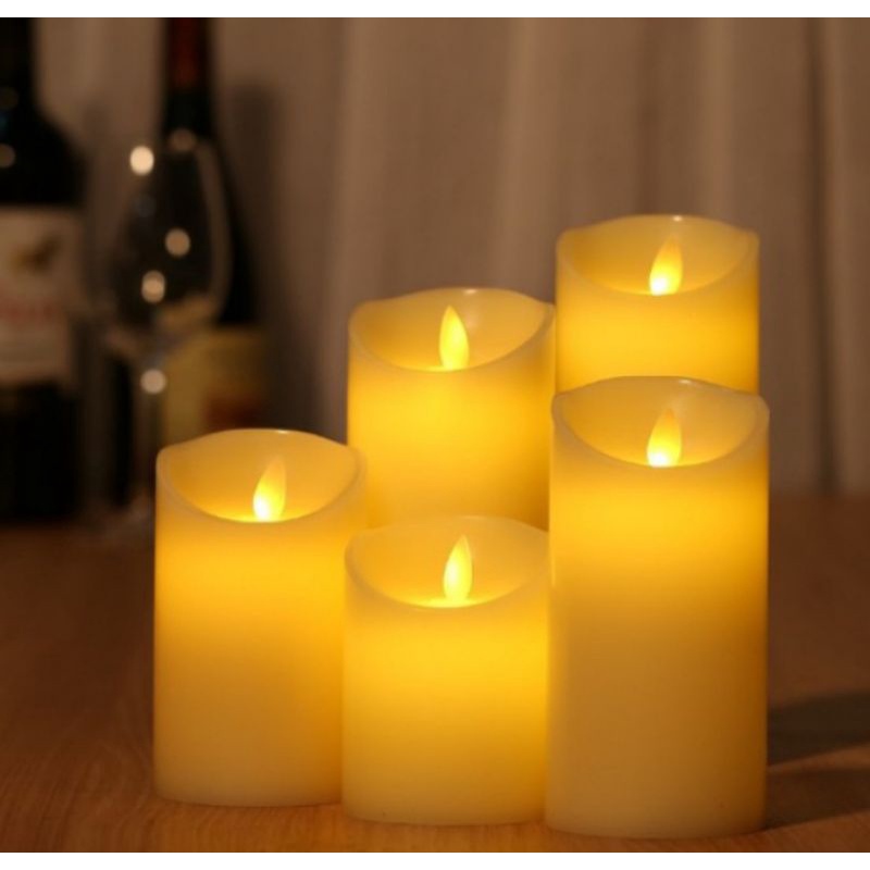 Lilin goyang led diameter 7,5cm tinggi 13cm