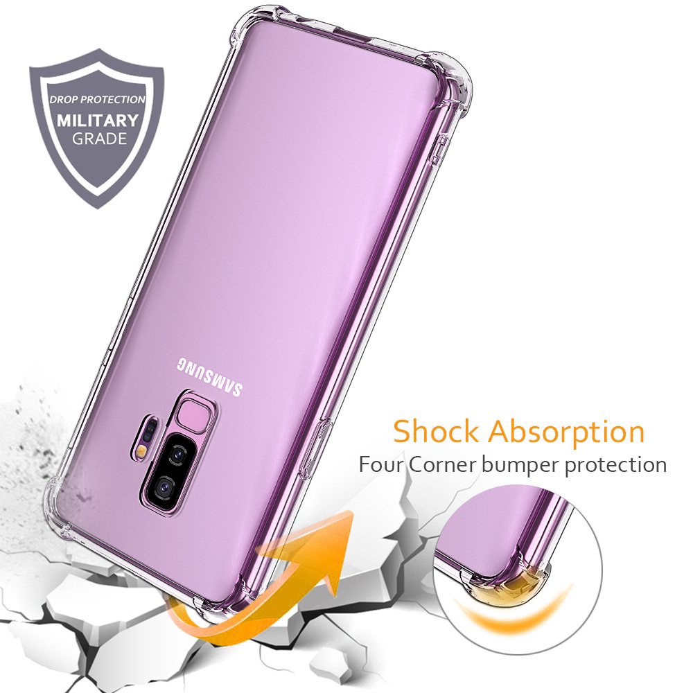 ShockProof Crystal Clear Soft TPU Case / Flexible Silicone Cover with Reinforced Corners / Slim Drop Protection Bumper Cover Designed For Samsung Galaxy S20,S20Plus,S20Ultra,S10E,S10,S10Plus,S9,S9Plus,S8 Plus,Note10,Note9,Note8,M20,M30,A50,A40,A70