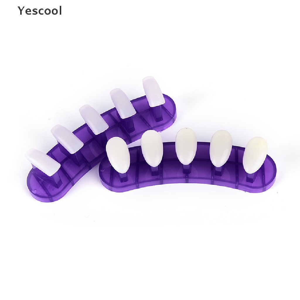 Yescool 100pcs Stand Holder Display Kuku Palsu Removable Untuk Latihan Nail Art