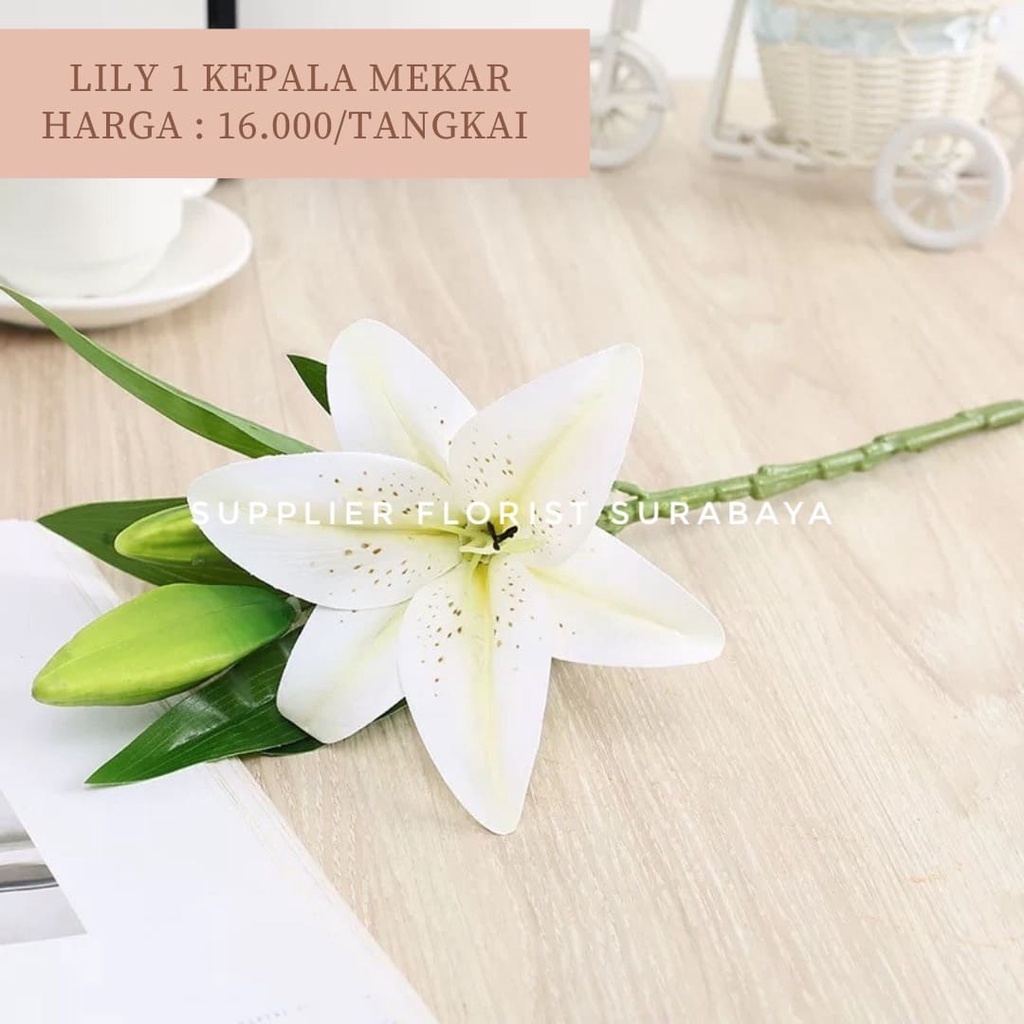 LILY BUNGA PALSU LILY BAHAN LATEX REAL TOUCH TIGER LILY ARTIFICIAL FLOWER ARTIFICIAL LILY BUNGA MAINAN TANAMAN HIAS