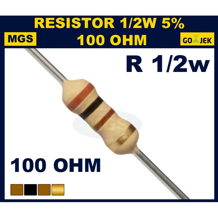 RESISTOR 1/2W 100 OHM 5% 500PCS