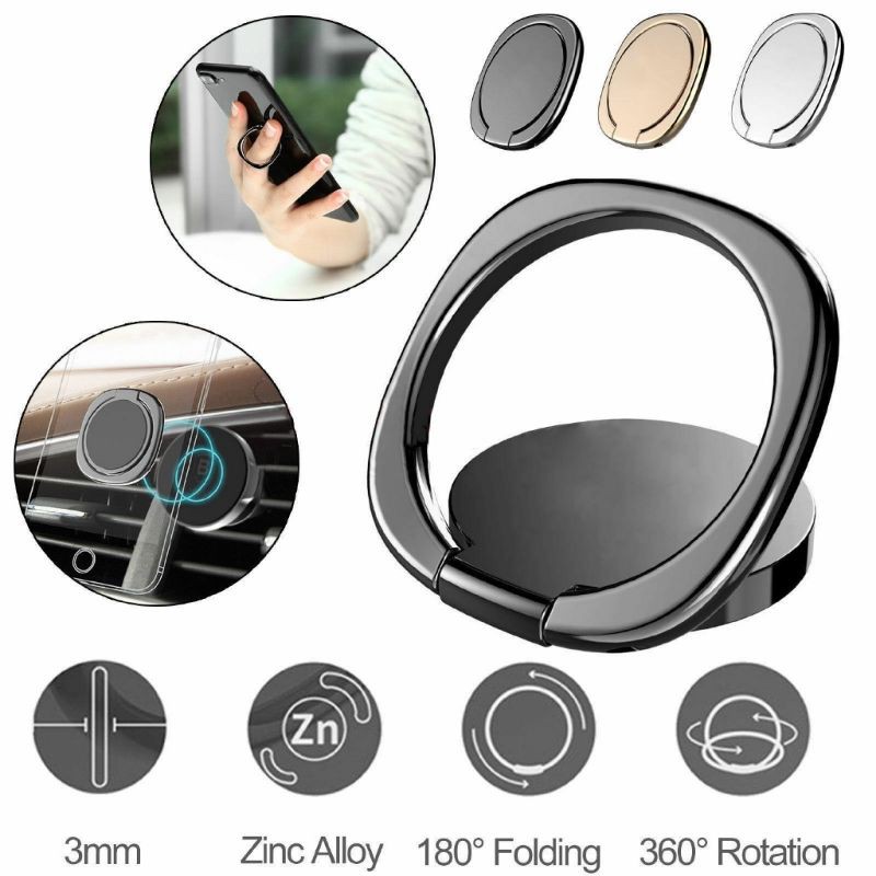 Magnetic Holder Car Mount Ring Stand Hp 360 Rotation Magnet Metal Phone Holder Universal