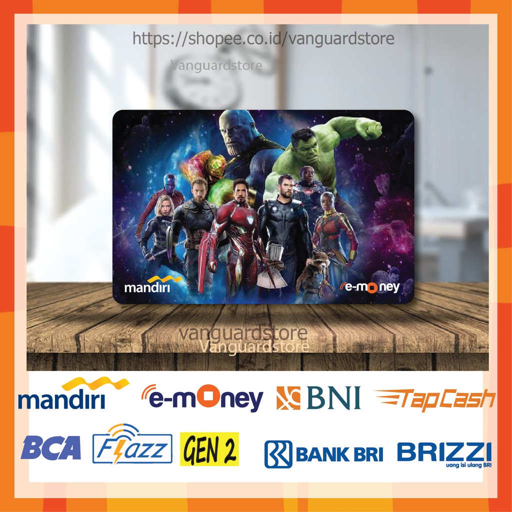 KARTU E MONEY E TOLL SUPERHERO AVENGERS ENDGAME ANIME 12 EMONEY MANDIRI FLAZZ TAPCASH BRIZZI