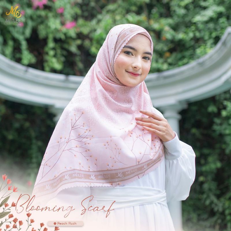 Blooming Scarf - Peach Rush by Meilee.id