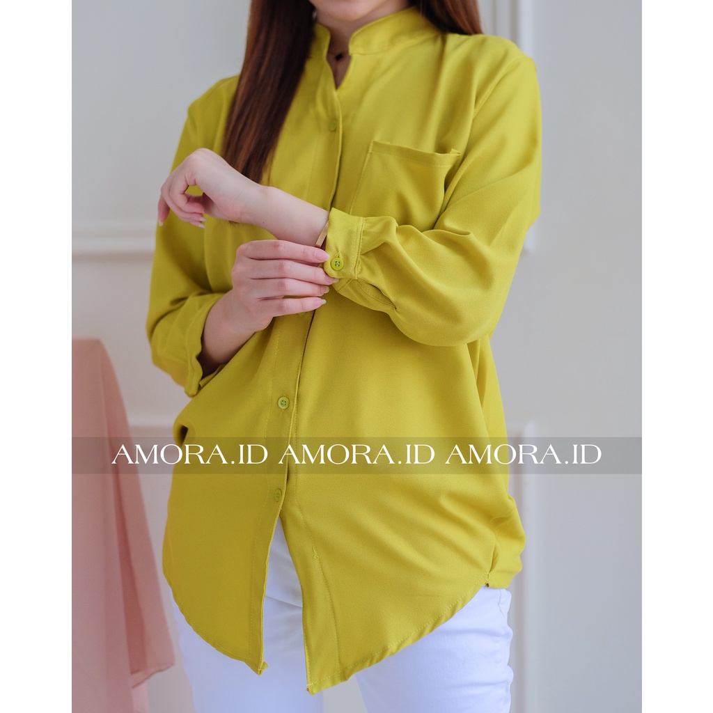 AMORA Blouse - Kemeja Wanita Polos Basic Casual