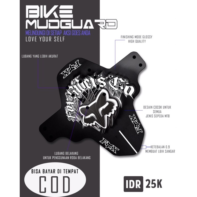 CUSTOM MUDGUARD SEPEDA DEPAN BELAKANG