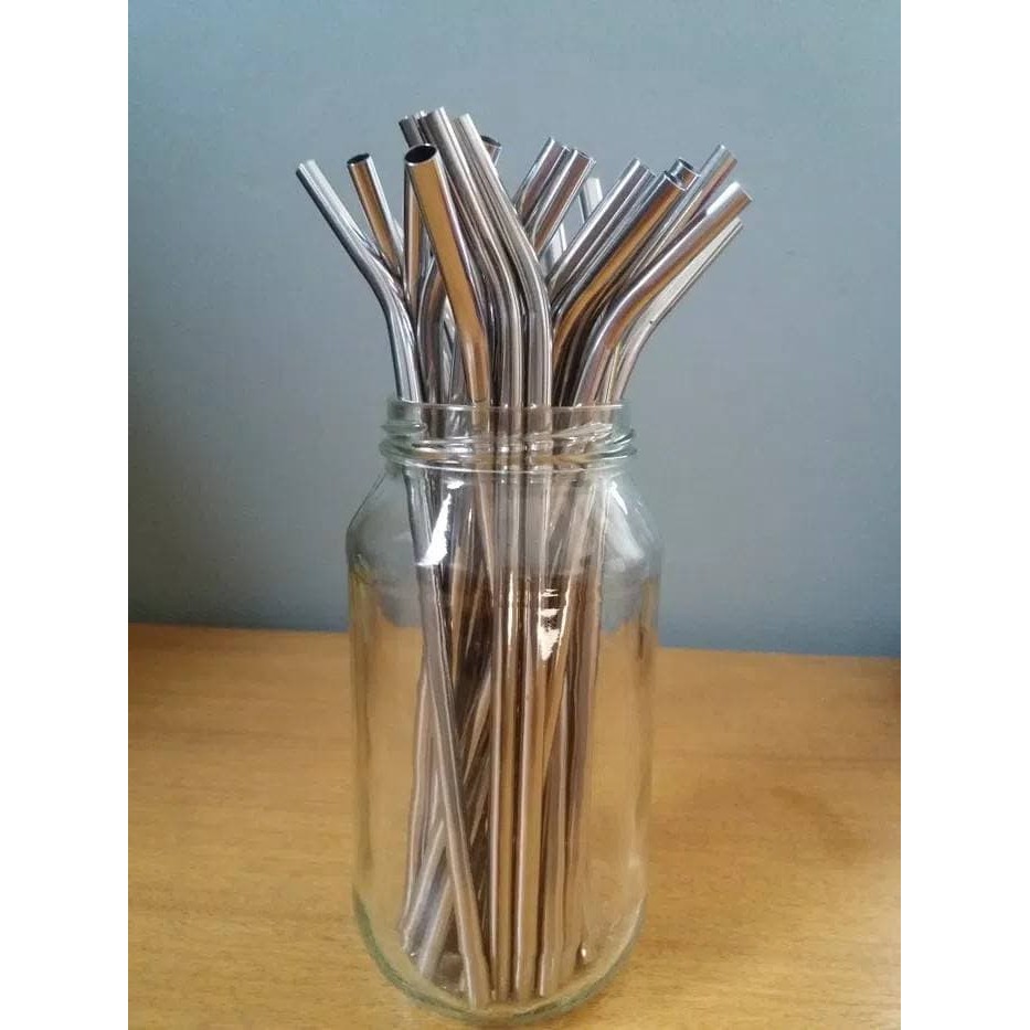 Sedotan Stainless Steel Straw Melengkung Kualitas Bagus