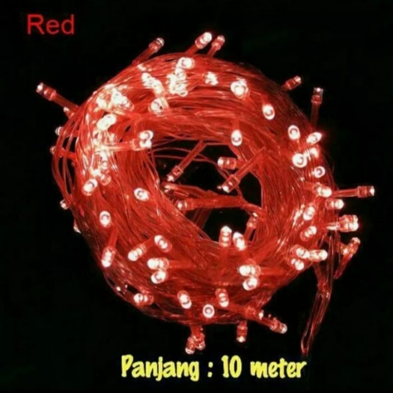 Lampu Natal LED Merah | Lampu Hias Dekorasi Kamar | Lampu Warna Warni
