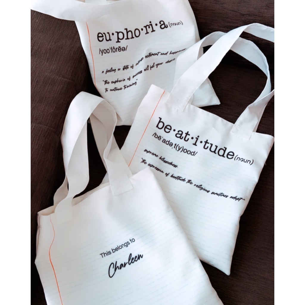 Euphoria Tote Bag - Custom Name - Graduation Gift - Kado Wisuda - Tas Tote