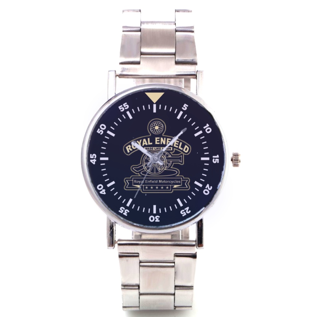 Jam Tangan Stainless Steel ROYAL ENFIELD Custom Keren Terbaru 04 Besi Rantai Murah Meriah Unik Viral