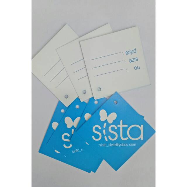 

lebel hang tag baju art carton 260RG cetak 2 muka min 1 box isi 100