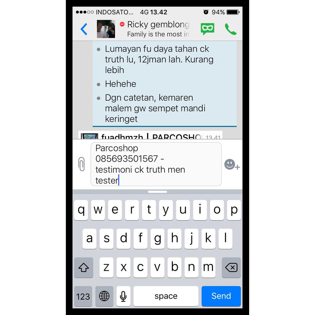 Parfum Original 100% Calvin Klein Ck Truth Men (Tester) Kode 845