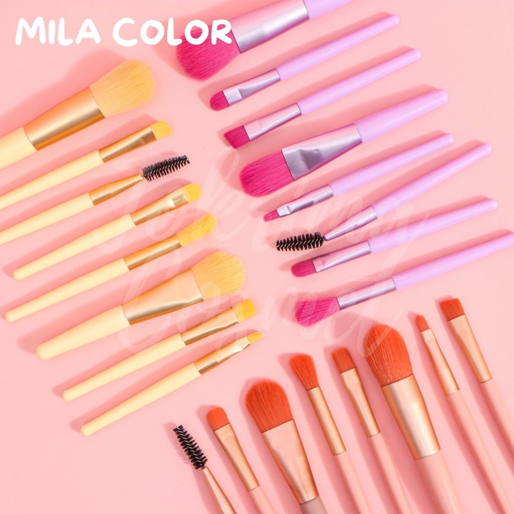 Set Kuas atau Brush Makeup Mila Color (Unicorn / Peach / Lemon) [1 Set Dapat 8 Kuas]. / TOKRIMACOSMET