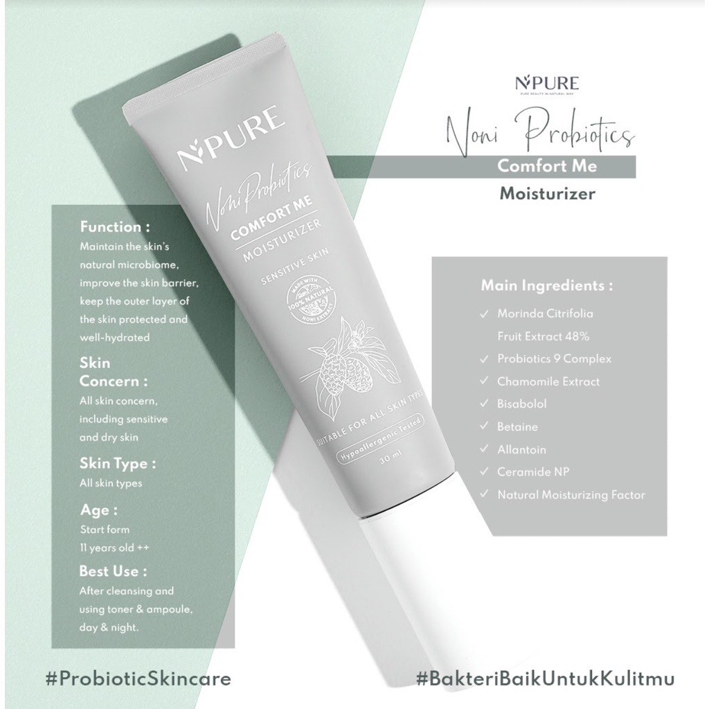 NPURE NONI PROBIOTICS &quot;COMFORT ME&quot; MOISTURIZER