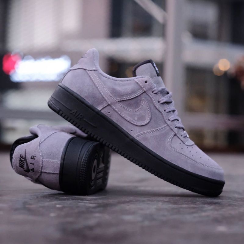 nike air force 1 grey and black