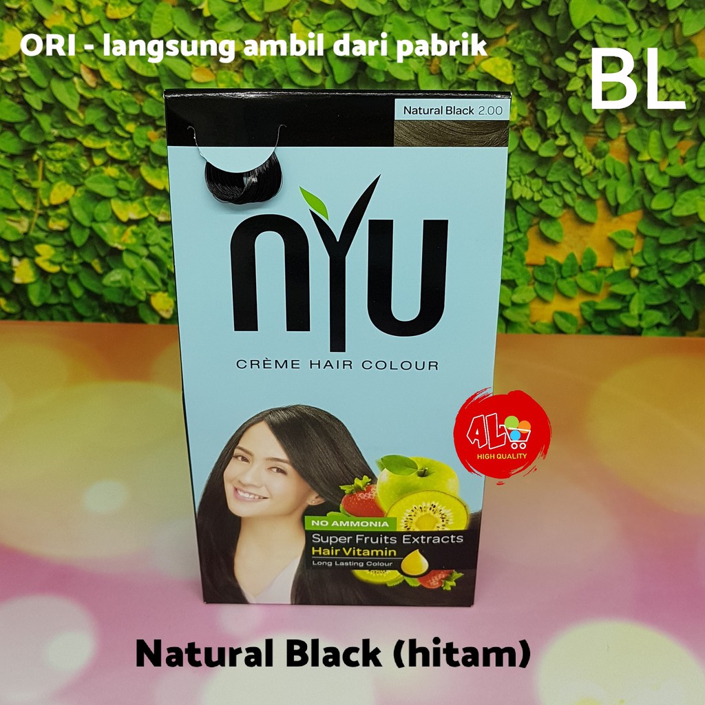 BL Pewarna Cat  Rambut  NYU  Creme Hair Colour Black Hitam  