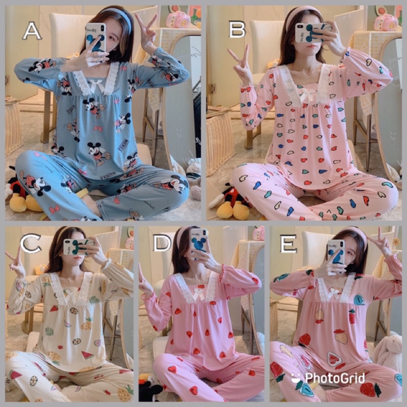 [READY] PIYAMA BAJU TIDUR LD 110 CM DEWASA IMPORT LEISURE WEAR S0226-S0229