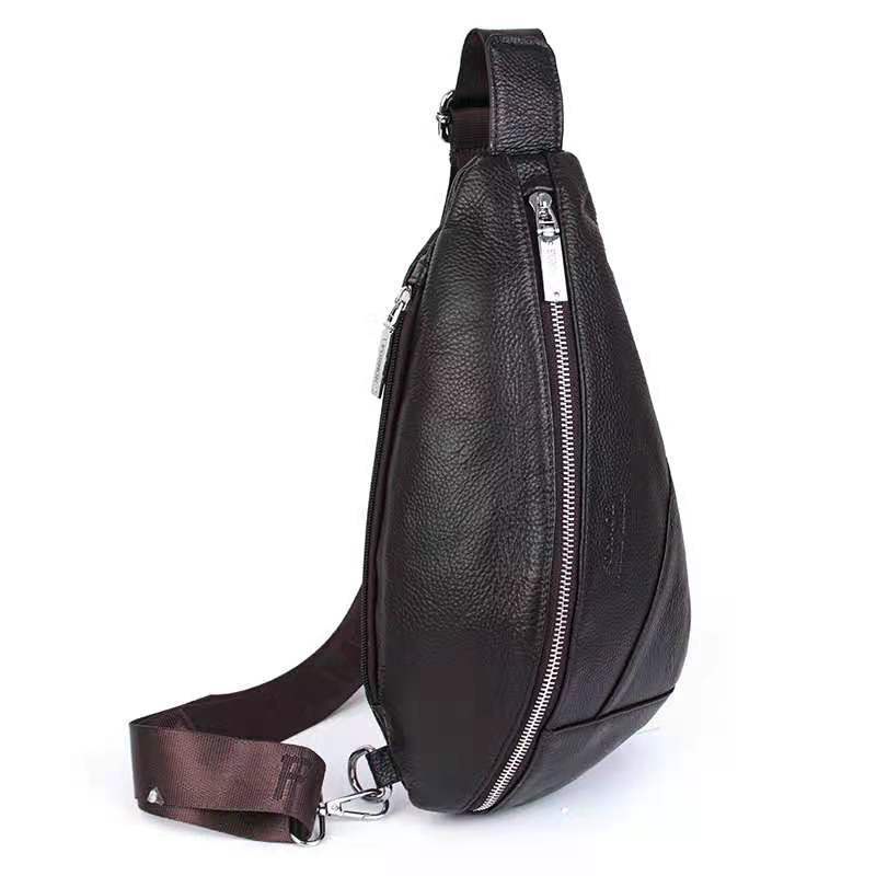 Fonmor Tas Selempang Pria Sling Bag Kulit Sapi Asli