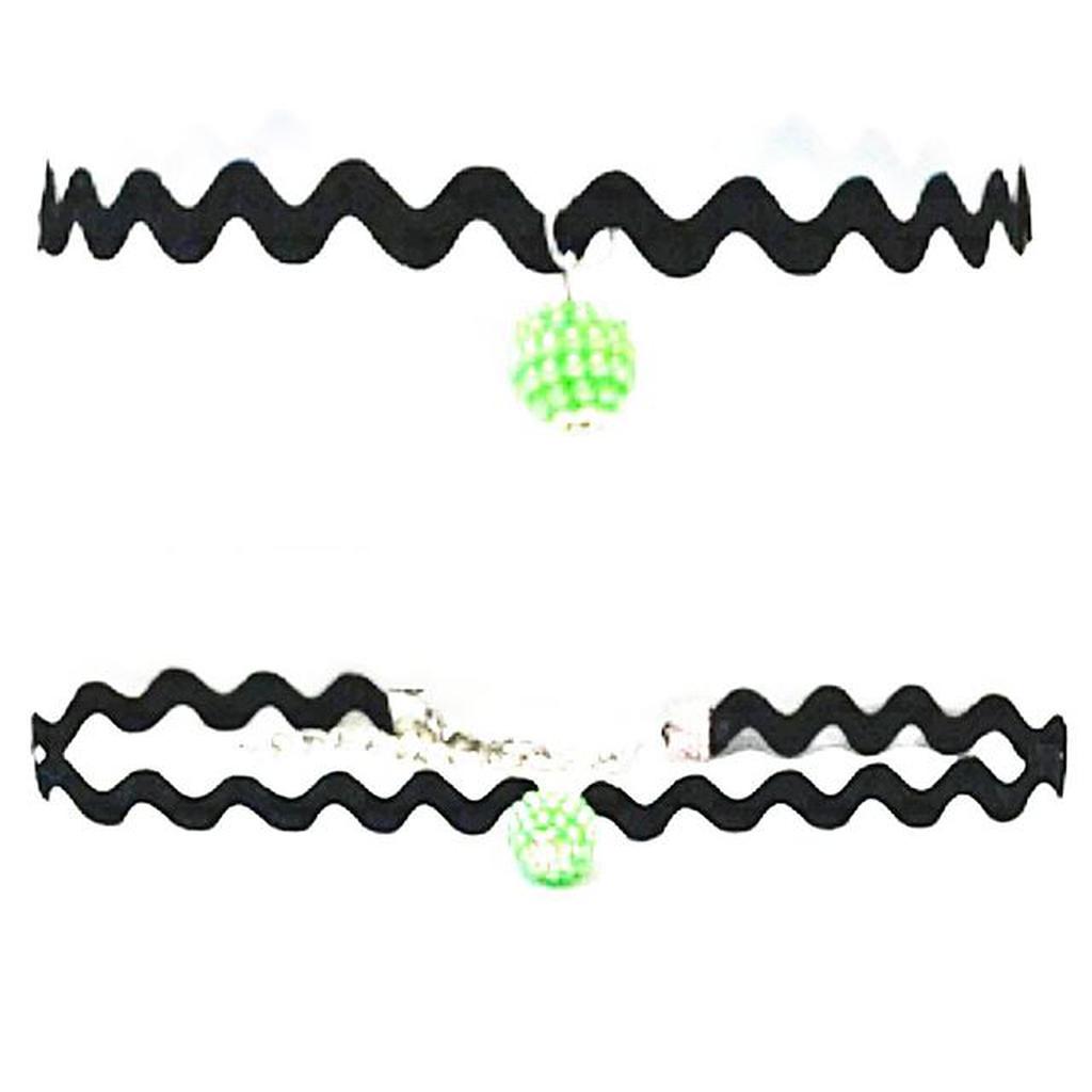 Zigzag Choker Necklace Green Berry | Kalung Handmade