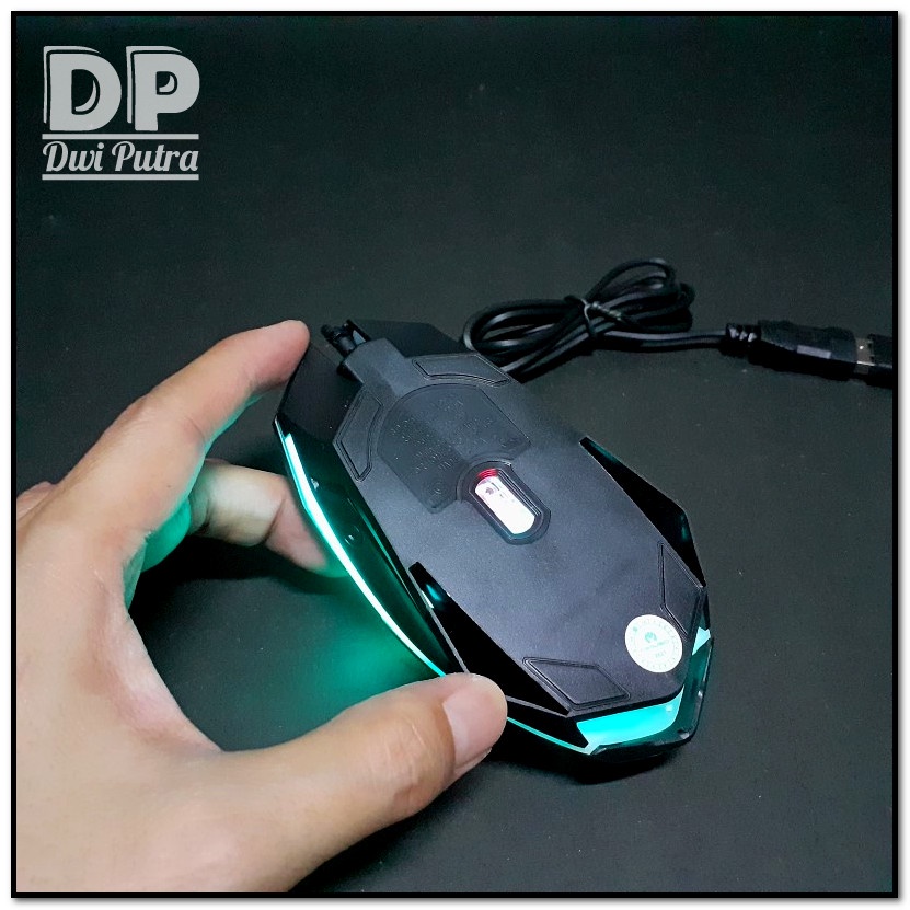 MOUSE MIKUSO MOS-379U // BREATHING LIGHT LED GAMING // USB OPTICAL KABEL CABLE // 1200 DPI MOS 379U