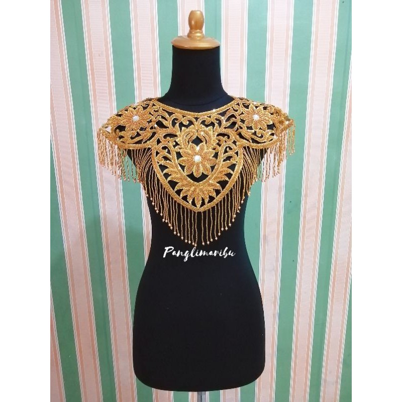 Bordir coker lingkar dada full payet/dada tambang payet/bordir murah