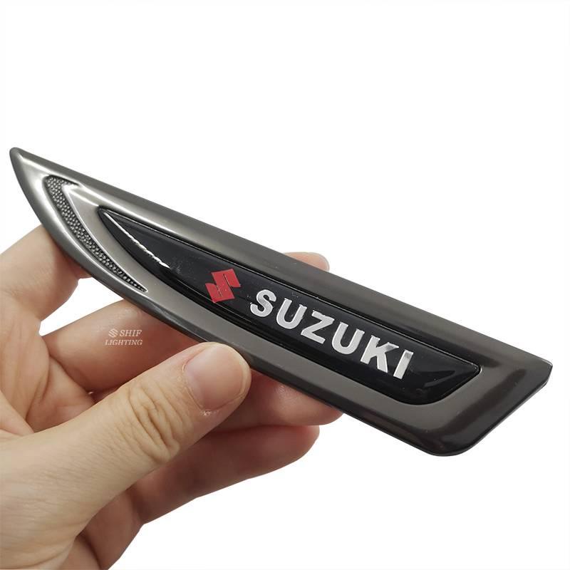 2 X Metal SUZUKI Logo Car Auto Side Fender Decorative Emblem Badge Sticker Decal For SUZUKI