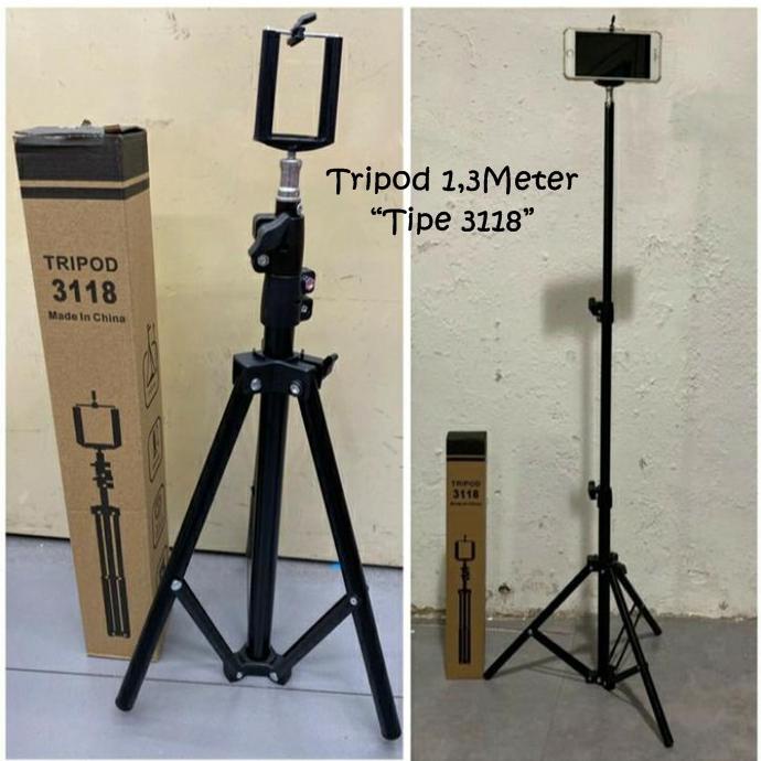 Bagus Tripod 1,3Meter Tipe 3118+Holder ,Tripod Multifungsi Hp Dan Kamera Bergaransi