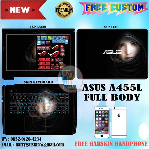 Original Garskin Laptop Full Body Asus A455L Motif Woman Free 1 Garskin HP