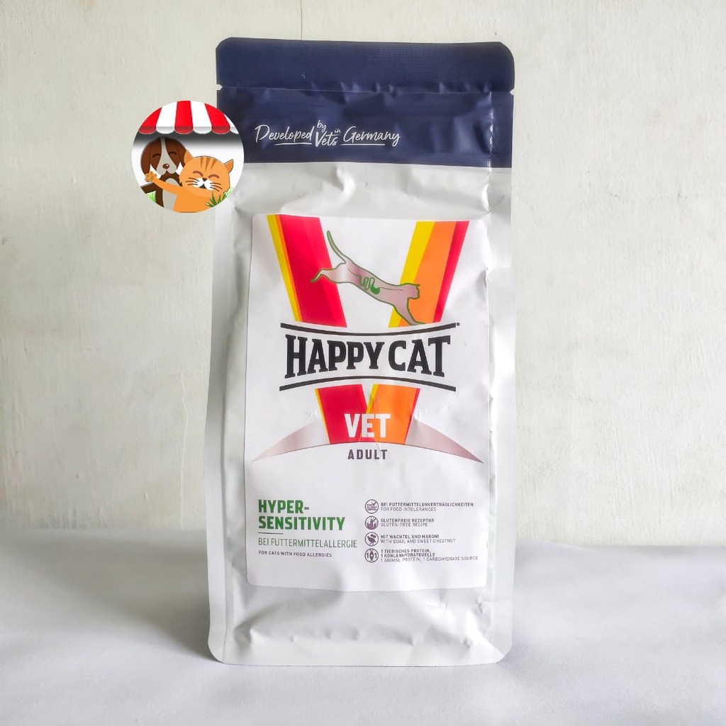 Happy Cat Vet Hyper Sensitivity 300gr - Makanan Kucing Alergi